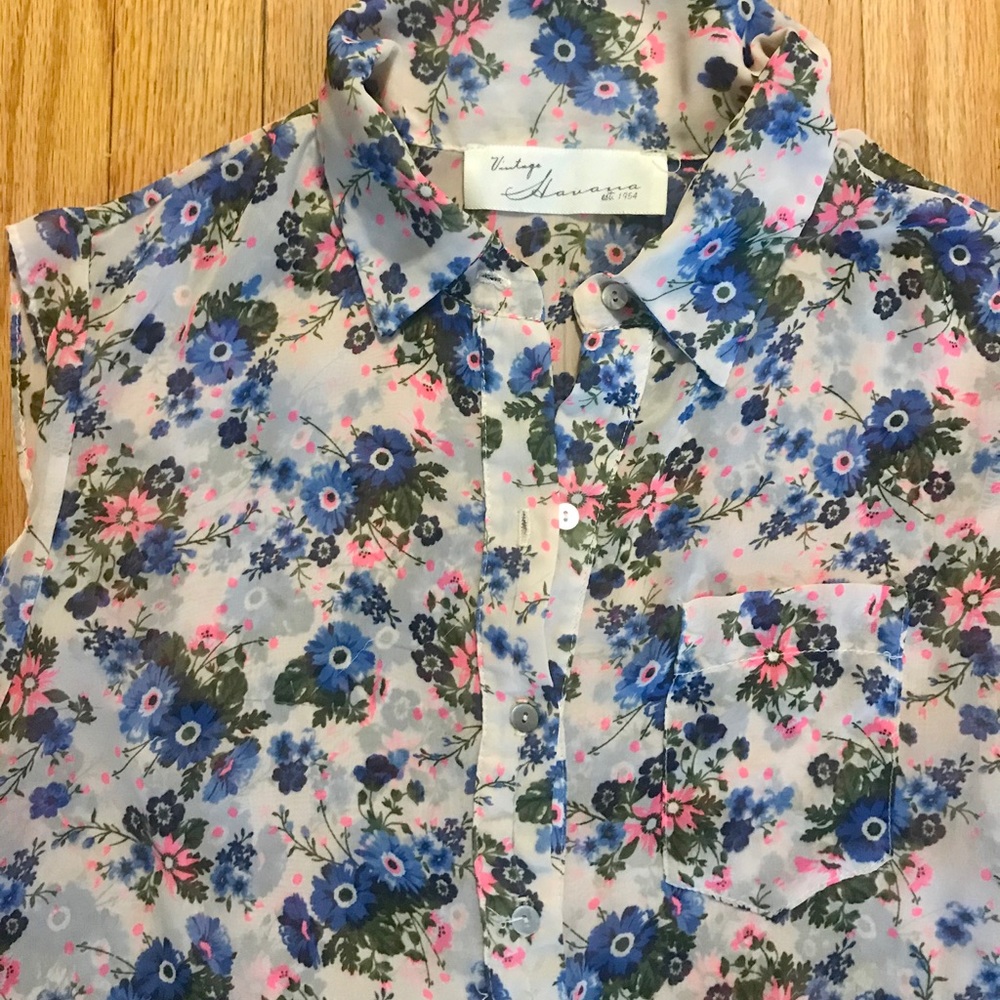 vintage peplum floral blouse